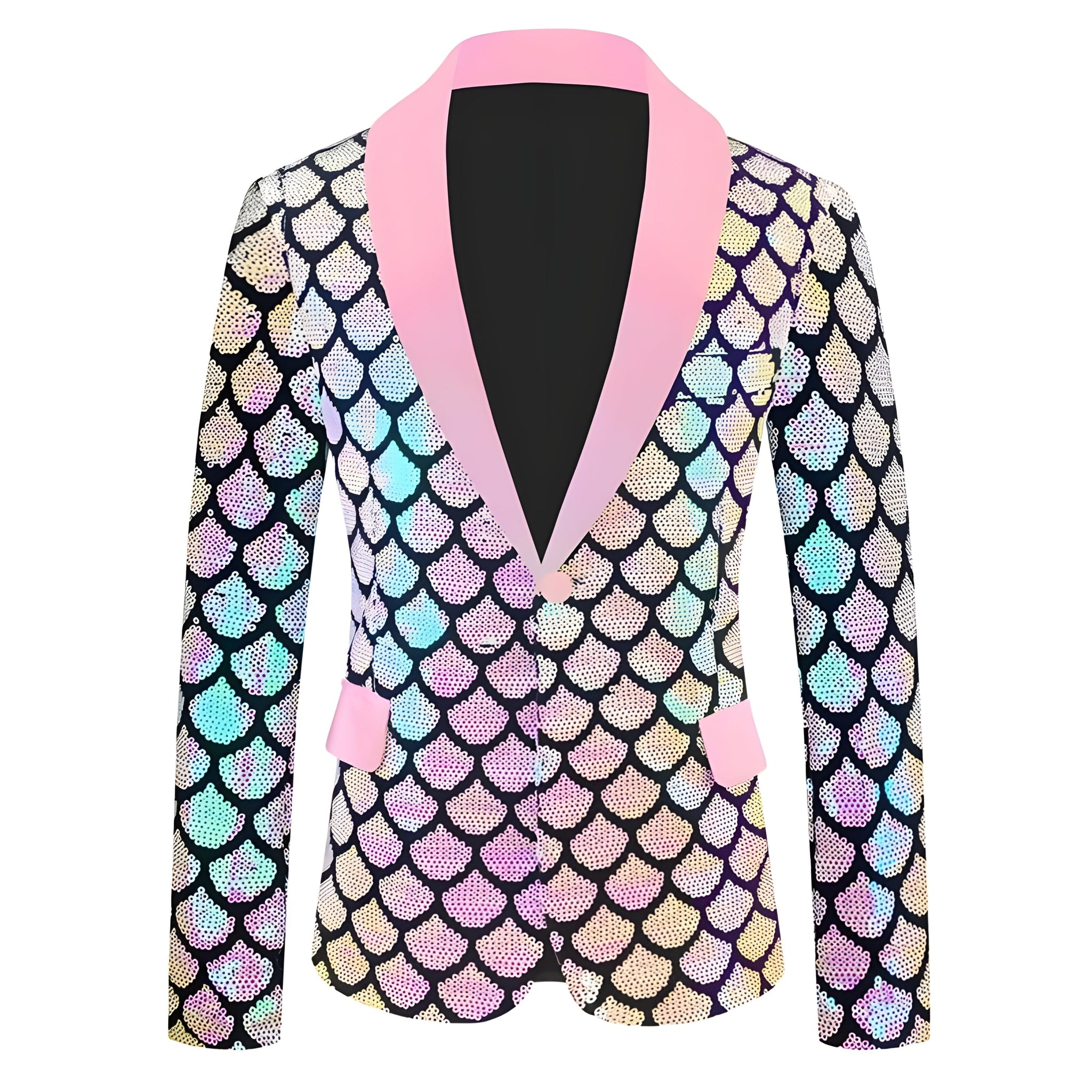 The Opulent Sequin Slim Fit Blazer Suit Jacket- Multiple Colors WD Styles Pink XXS 