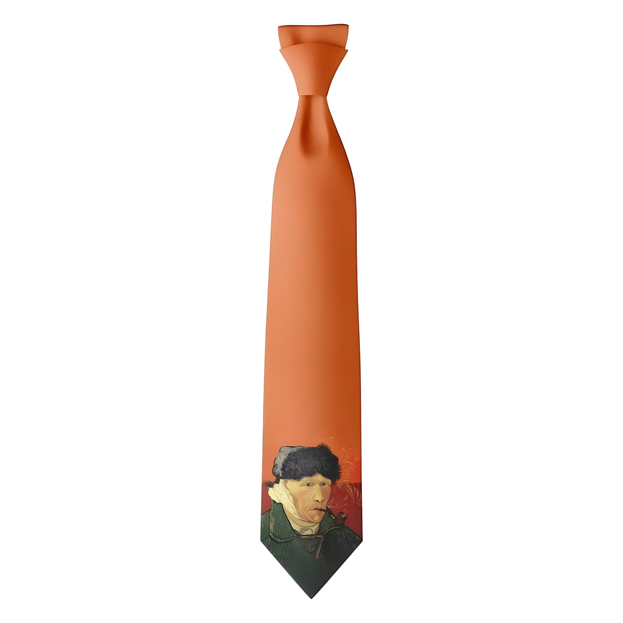 The Van Gogh Portrait Neck Tie - Orange WD Styles 