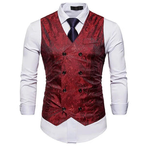 The Silas Jacquard Vest Walter Dixxon Red S 