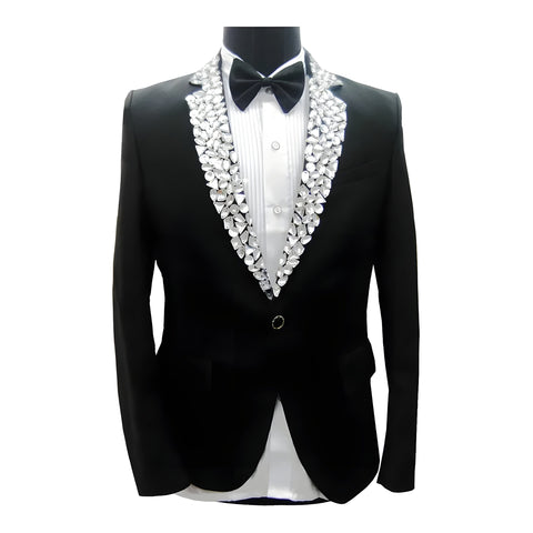 The Byron Rhinestone Lapel Blazer Suit Jacket WD Styles XXS 