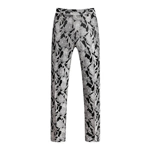 The Alistair Jacquard Slim Fit Dress Suit Pants Trousers Walter Dixxon Silver XS 