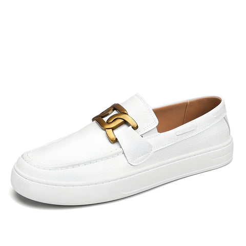 The Amadeo Faux Leather Platform Loafers - Multiple Colors WD Styles White US 6 / EU 38 