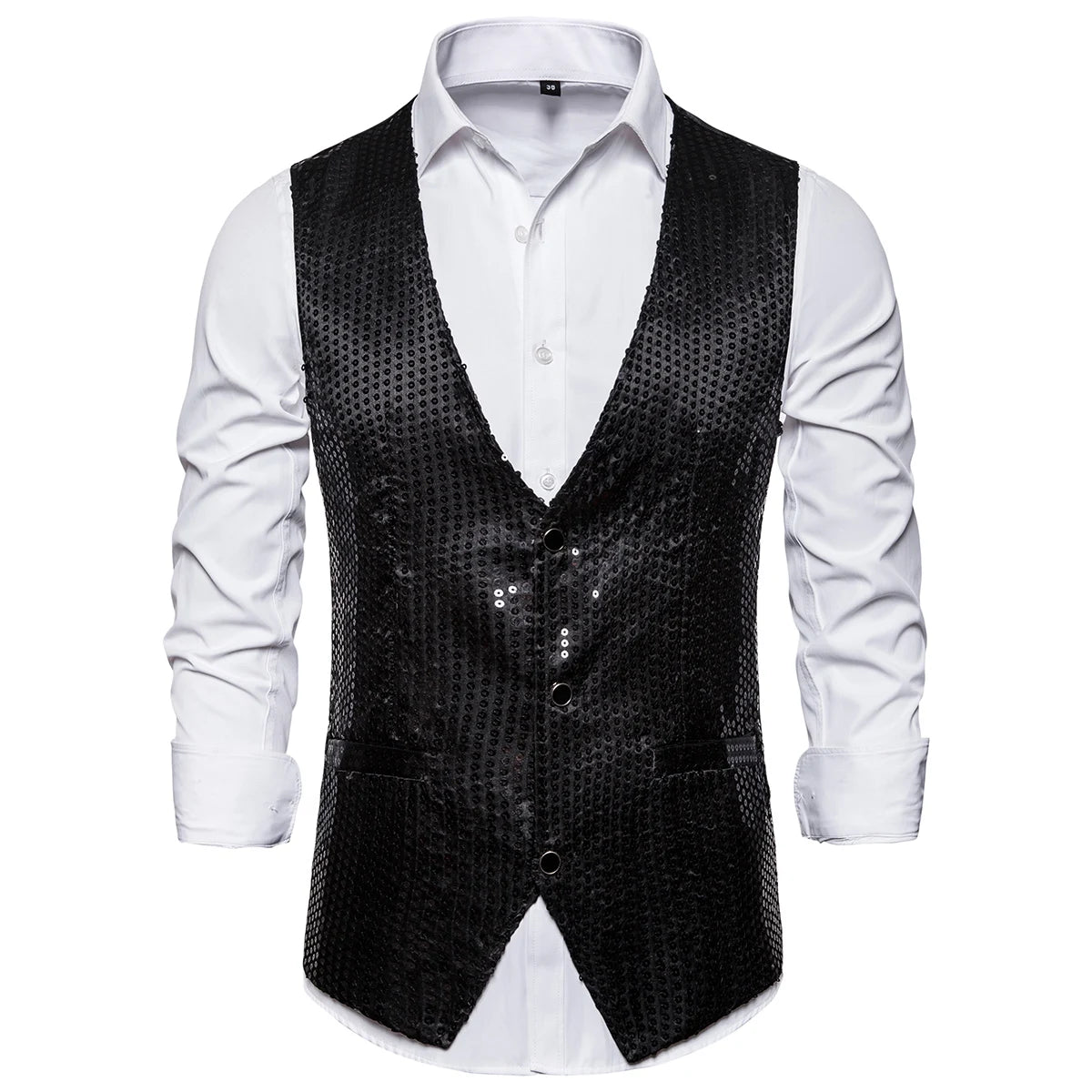 The Maximilian Sequin Vest Walter Dixxon Black S 