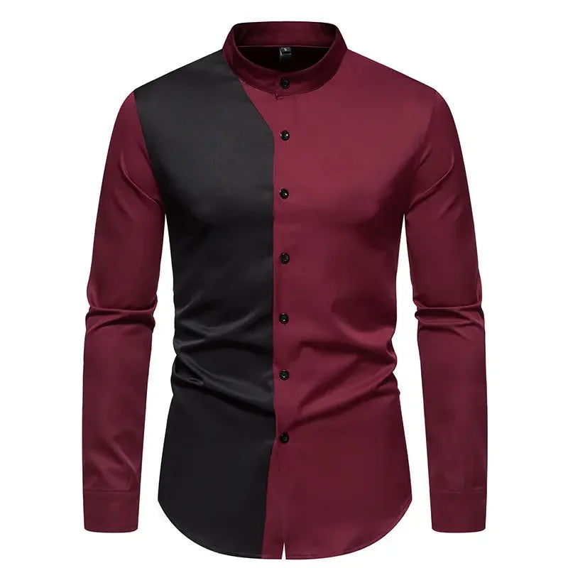 The Castellan Long Sleeve Shirt Walter Dixxon Wine Red S 