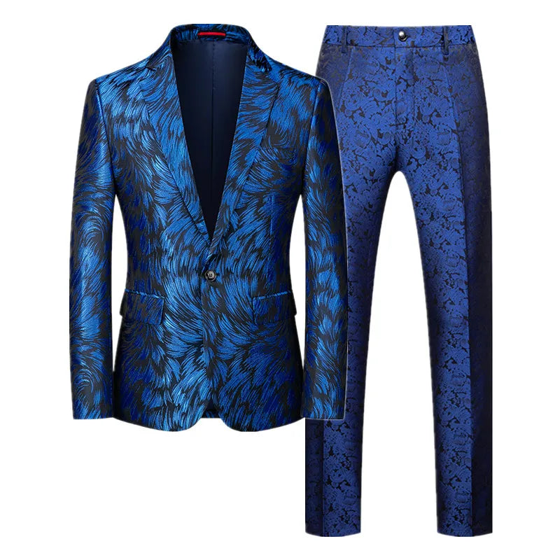 The Aldridge Jacquard Slim Fit Two-Piece Suit Walter Dixxon Blue XXS 