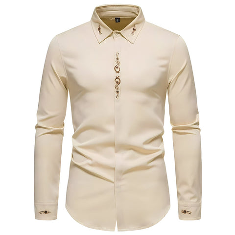 The Terrace Embroidered Long Sleeve Shirt - Multiple Colors WD Styles Cream S 