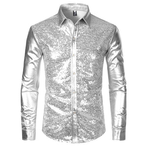 The "Ludwig" Sequin Slim Fit Shirt - Multiple Colors William // David Sliver M 