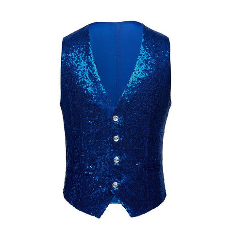 The "Crystal" Sequin Vest - Sapphire William // David XS 